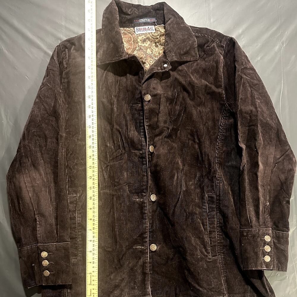 Vintage Bill Blass Jeans Brown Corduroy Jacket Paisley Lined Womens